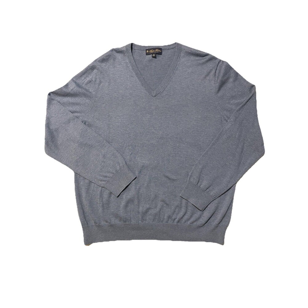 BROOKS BROTHERS 100% Supima Cotton V-neck Sweater Blue Size EXTRA LARGE